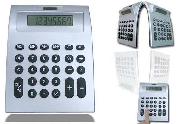 Desk top silver 8-digit calculator with dual power