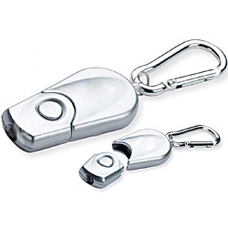 Retractable LED light with carabiner